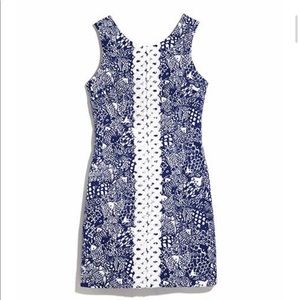 Lilly Pulitzer Target Dress Size 6 Upstream Fish Print Blue White